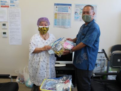 布マスク９０枚を本会に寄贈