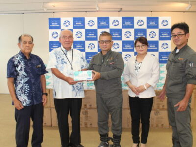 （有）南開発　マスク40,500枚贈呈