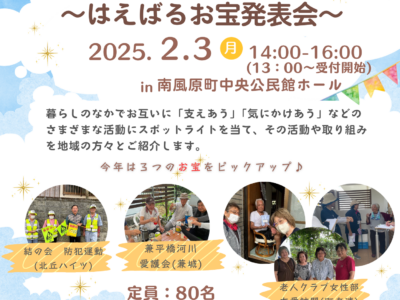 広げてつなごう！支え愛の輪～はえばるお宝発表会～開催いたします